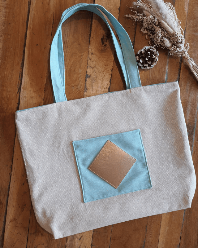Sac d'été bleu azur lurex 