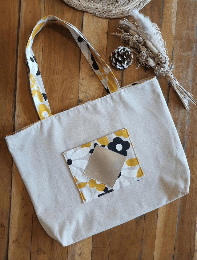 Sac d'été fleuri jaune