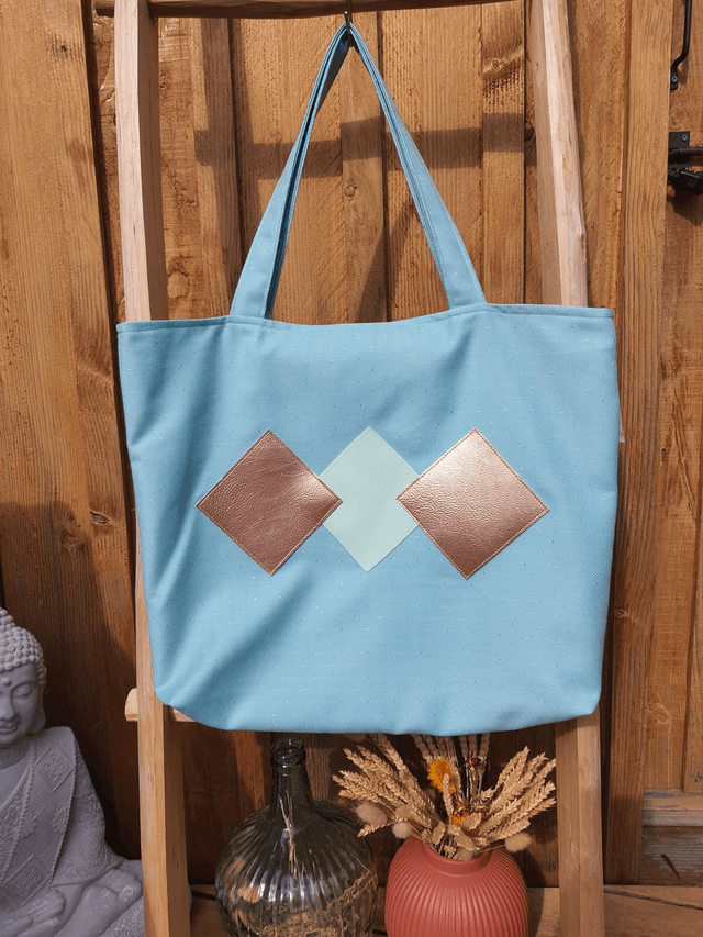 Sac d'été bleu azur lurex 