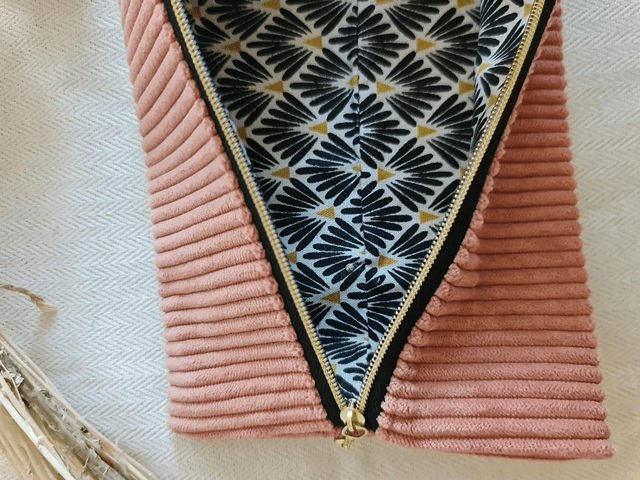 Trousse plate longue vieux rose