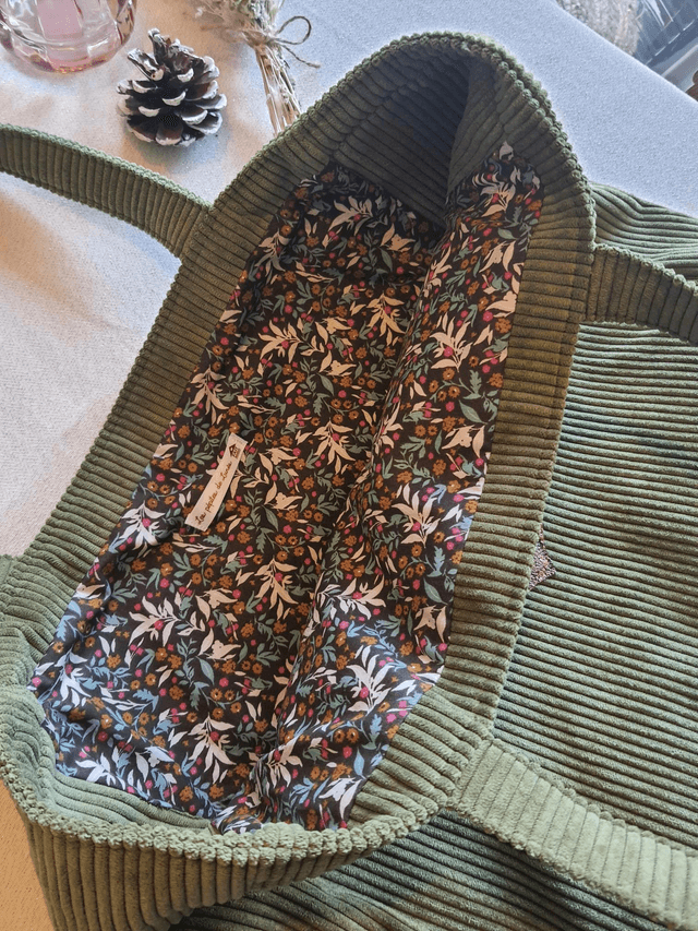 Sac cabac velours côtelé  kaki